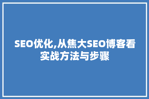 SEO优化,从焦大SEO博客看实战方法与步骤