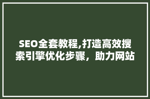 SEO全套教程,打造高效搜索引擎优化步骤，助力网站排名提升