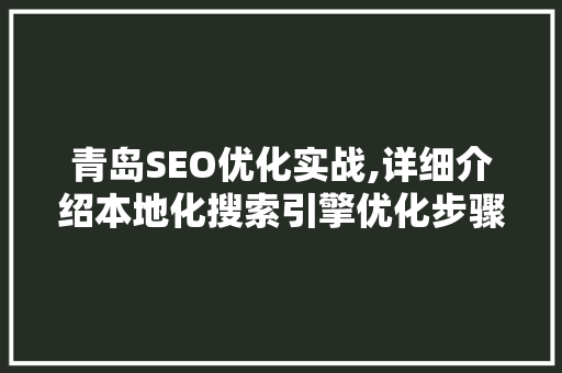 青岛SEO优化实战,详细介绍本地化搜索引擎优化步骤
