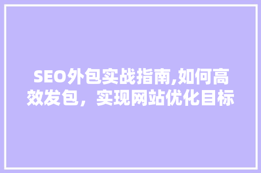 SEO外包实战指南,如何高效发包，实现网站优化目标