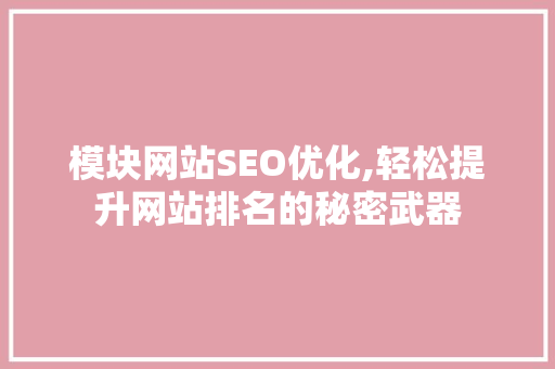 模块网站SEO优化,轻松提升网站排名的秘密武器