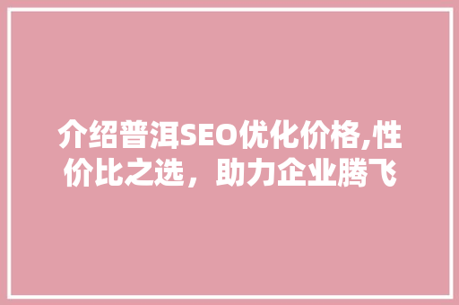 介绍普洱SEO优化价格,性价比之选，助力企业腾飞