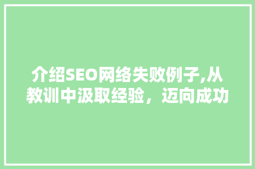 介绍SEO网络失败例子,从教训中汲取经验，迈向成功之路
