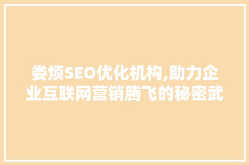娄烦SEO优化机构,助力企业互联网营销腾飞的秘密武器