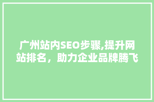 广州站内SEO步骤,提升网站排名，助力企业品牌腾飞