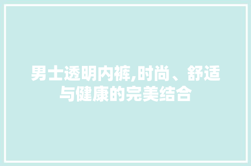 男士透明内裤,时尚、舒适与健康的完美结合