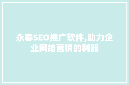 永春SEO推广软件,助力企业网络营销的利器