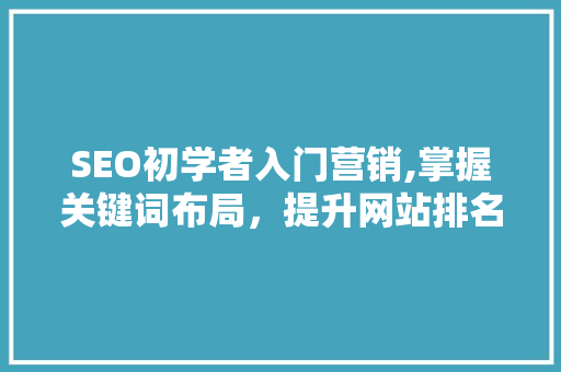 SEO初学者入门营销,掌握关键词布局，提升网站排名