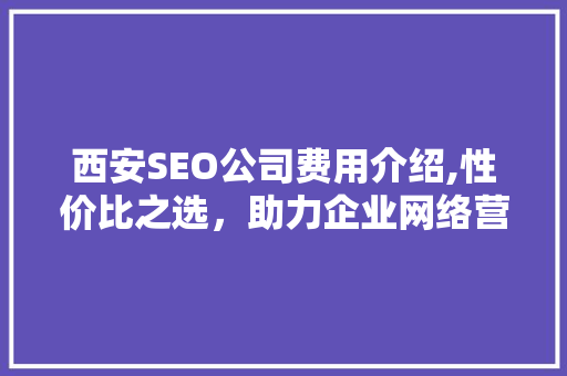 西安SEO公司费用介绍,性价比之选，助力企业网络营销
