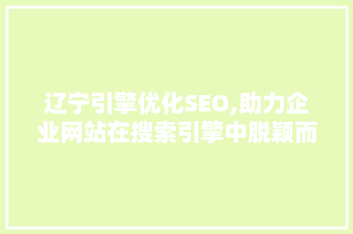 辽宁引擎优化SEO,助力企业网站在搜索引擎中脱颖而出
