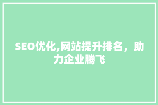 SEO优化,网站提升排名，助力企业腾飞