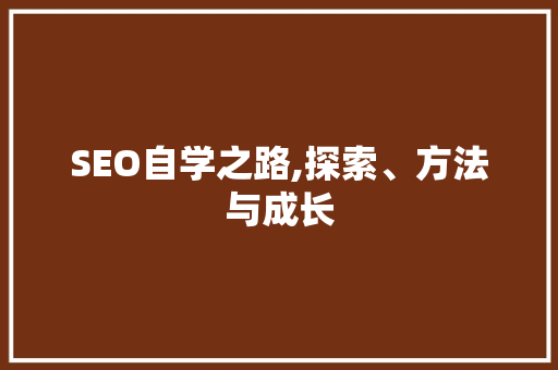SEO自学之路,探索、方法与成长