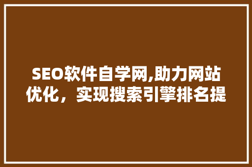 SEO软件自学网,助力网站优化，实现搜索引擎排名提升