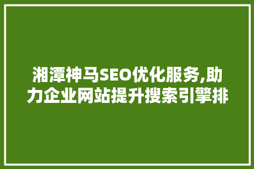 湘潭神马SEO优化服务,助力企业网站提升搜索引擎排名，抢占市场先机  第1张
