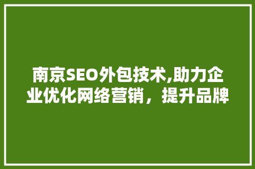 南京SEO外包技术,助力企业优化网络营销，提升品牌影响力