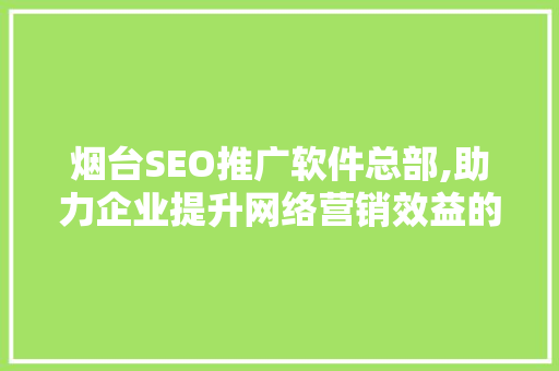 烟台SEO推广软件总部,助力企业提升网络营销效益的秘密武器