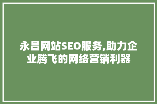 永昌网站SEO服务,助力企业腾飞的网络营销利器