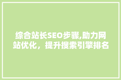 综合站长SEO步骤,助力网站优化，提升搜索引擎排名