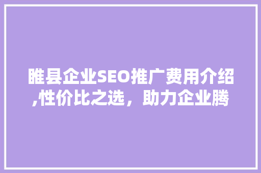 睢县企业SEO推广费用介绍,性价比之选，助力企业腾飞
