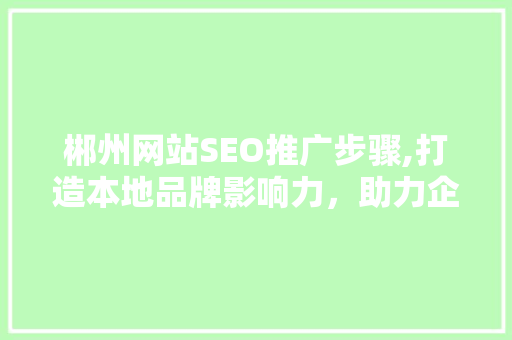 郴州网站SEO推广步骤,打造本地品牌影响力，助力企业腾飞
