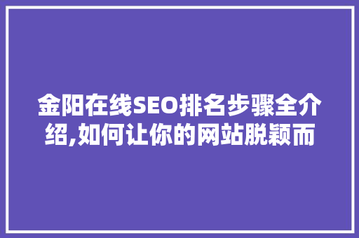 金阳在线SEO排名步骤全介绍,如何让你的网站脱颖而出