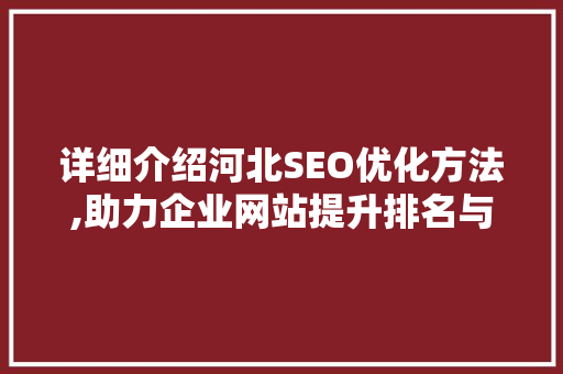 详细介绍河北SEO优化方法,助力企业网站提升排名与流量