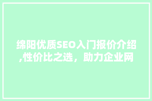 绵阳优质SEO入门报价介绍,性价比之选，助力企业网络营销