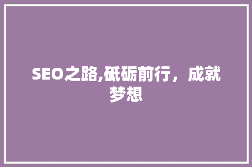 SEO之路,砥砺前行，成就梦想