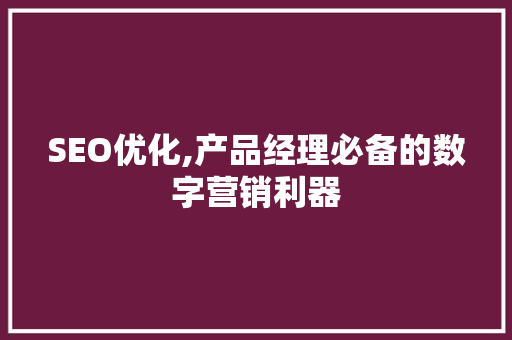 SEO优化,产品经理必备的数字营销利器