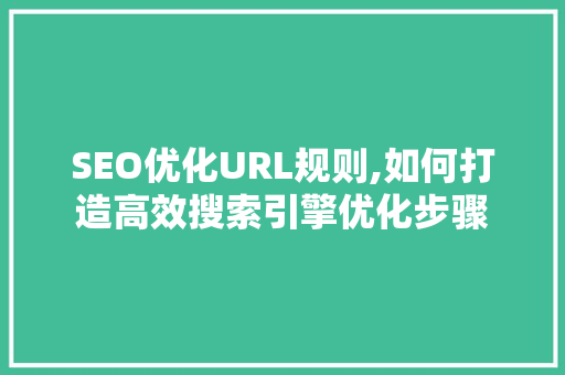 SEO优化URL规则,如何打造高效搜索引擎优化步骤