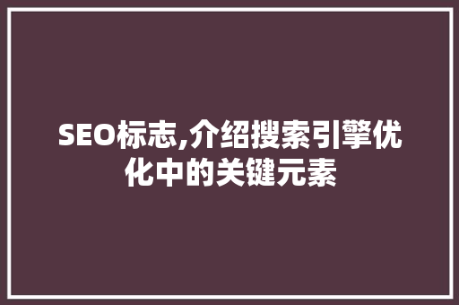 SEO标志,介绍搜索引擎优化中的关键元素
