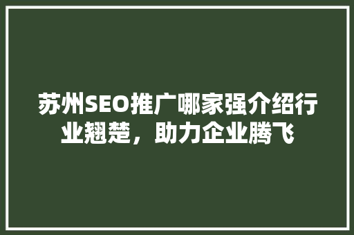 苏州SEO推广哪家强介绍行业翘楚，助力企业腾飞