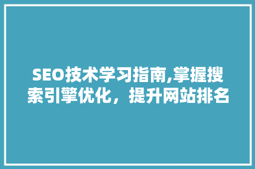 SEO技术学习指南,掌握搜索引擎优化，提升网站排名