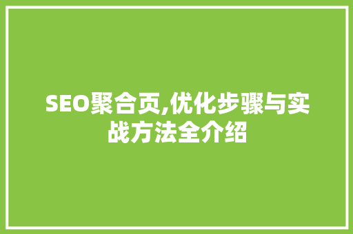 SEO聚合页,优化步骤与实战方法全介绍