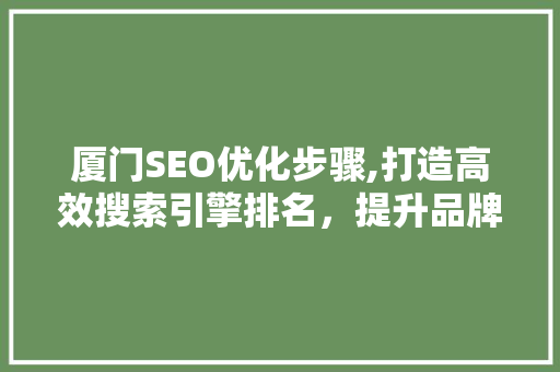 厦门SEO优化步骤,打造高效搜索引擎排名，提升品牌影响力