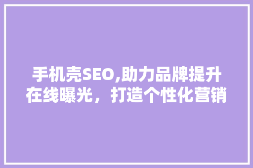 手机壳SEO,助力品牌提升在线曝光，打造个性化营销步骤