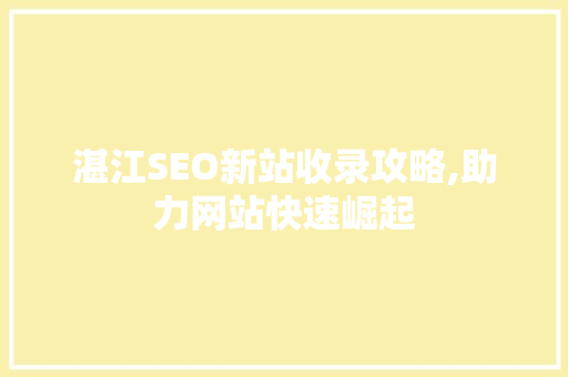 湛江SEO新站收录攻略,助力网站快速崛起