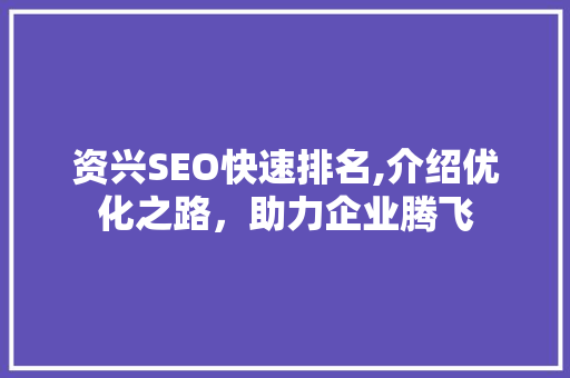 资兴SEO快速排名,介绍优化之路，助力企业腾飞