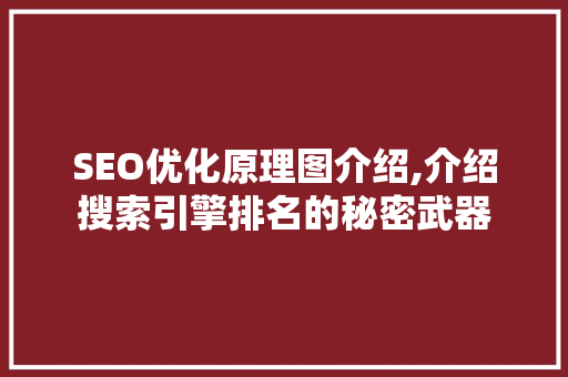 SEO优化原理图介绍,介绍搜索引擎排名的秘密武器