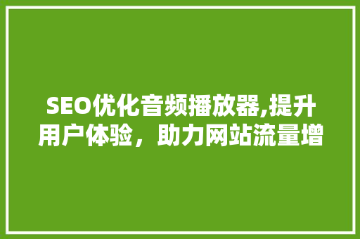 SEO优化音频播放器,提升用户体验，助力网站流量增长