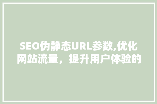 SEO伪静态URL参数,优化网站流量，提升用户体验的利器