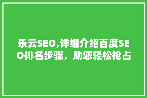 乐云SEO,详细介绍百度SEO排名步骤，助您轻松抢占搜索引擎高地
