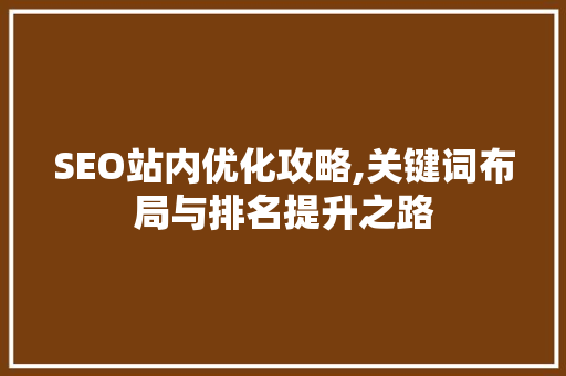 SEO站内优化攻略,关键词布局与排名提升之路