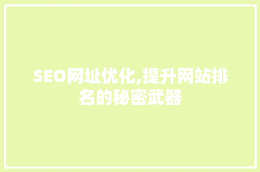 SEO网址优化,提升网站排名的秘密武器