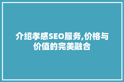 介绍孝感SEO服务,价格与价值的完美融合