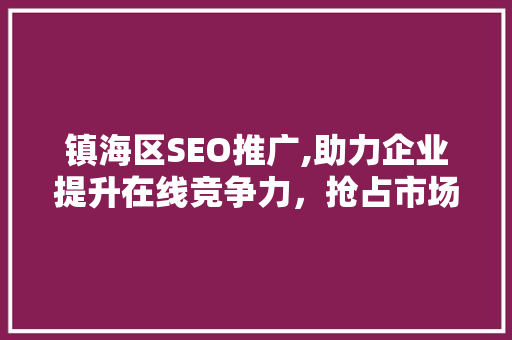 镇海区SEO推广,助力企业提升在线竞争力，抢占市场先机