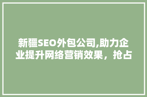 新疆SEO外包公司,助力企业提升网络营销效果，抢占市场先机