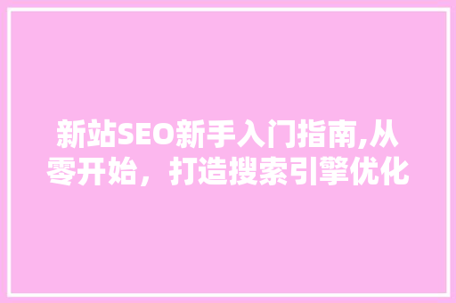 新站SEO新手入门指南,从零开始，打造搜索引擎优化高手