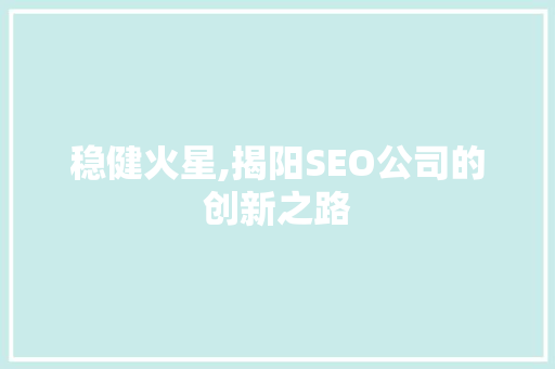 稳健火星,揭阳SEO公司的创新之路