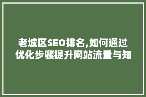 老城区SEO排名,如何通过优化步骤提升网站流量与知名度